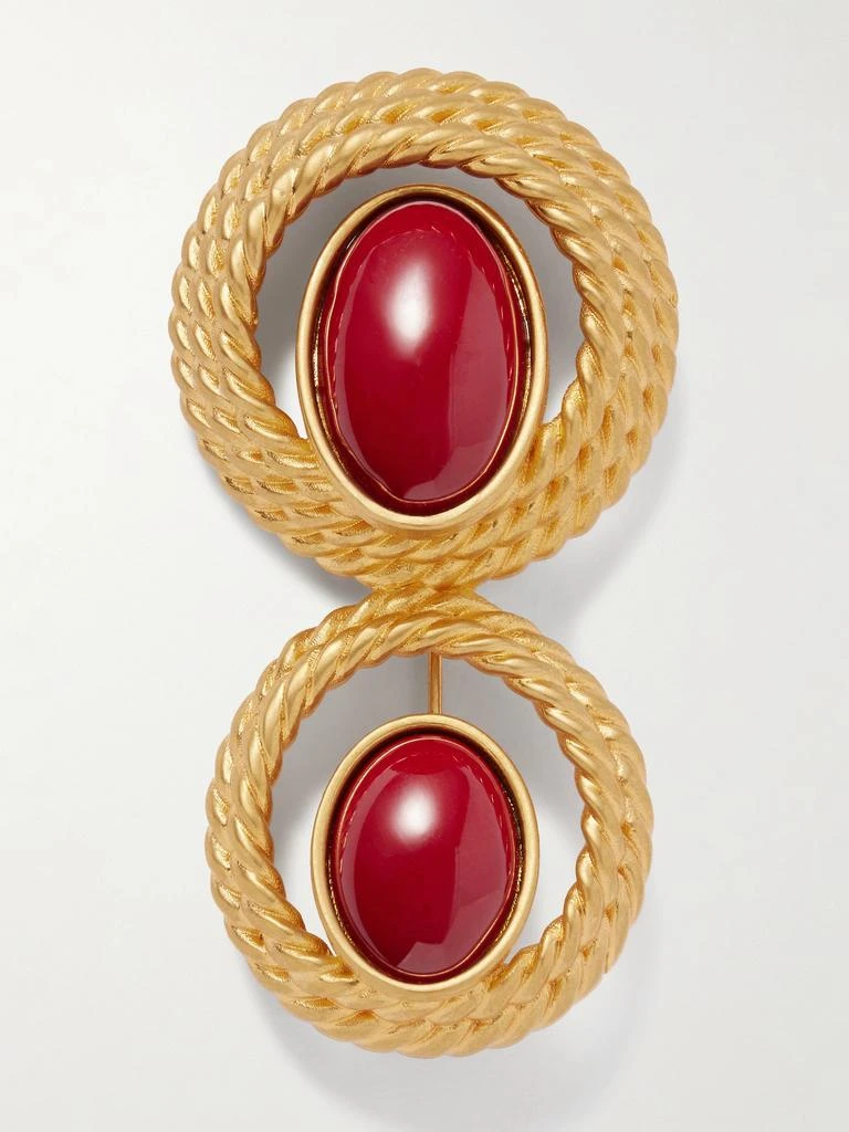 Sonia Petroff Nest Gold-plated Enamel Brooch