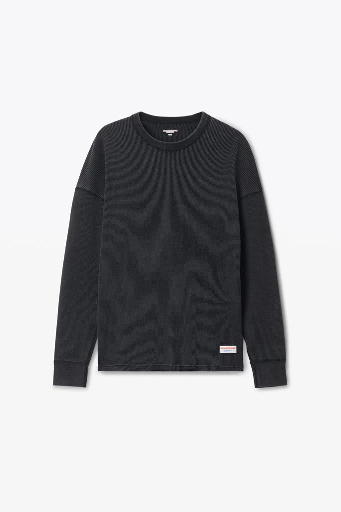 Alexander Wang long-sleeve tee in waffle-knit cotton stretch 2