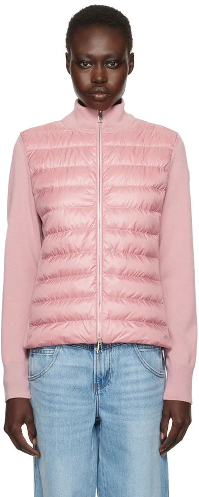 Moncler Pink Padded Wool Down Jacket 1