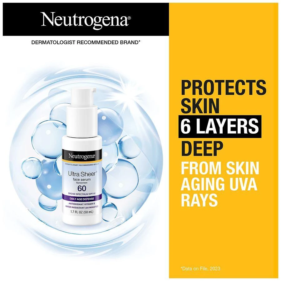 Neutrogena Ultra Sheer Moisturizing Serum, Vitamin E, SPF 60 8