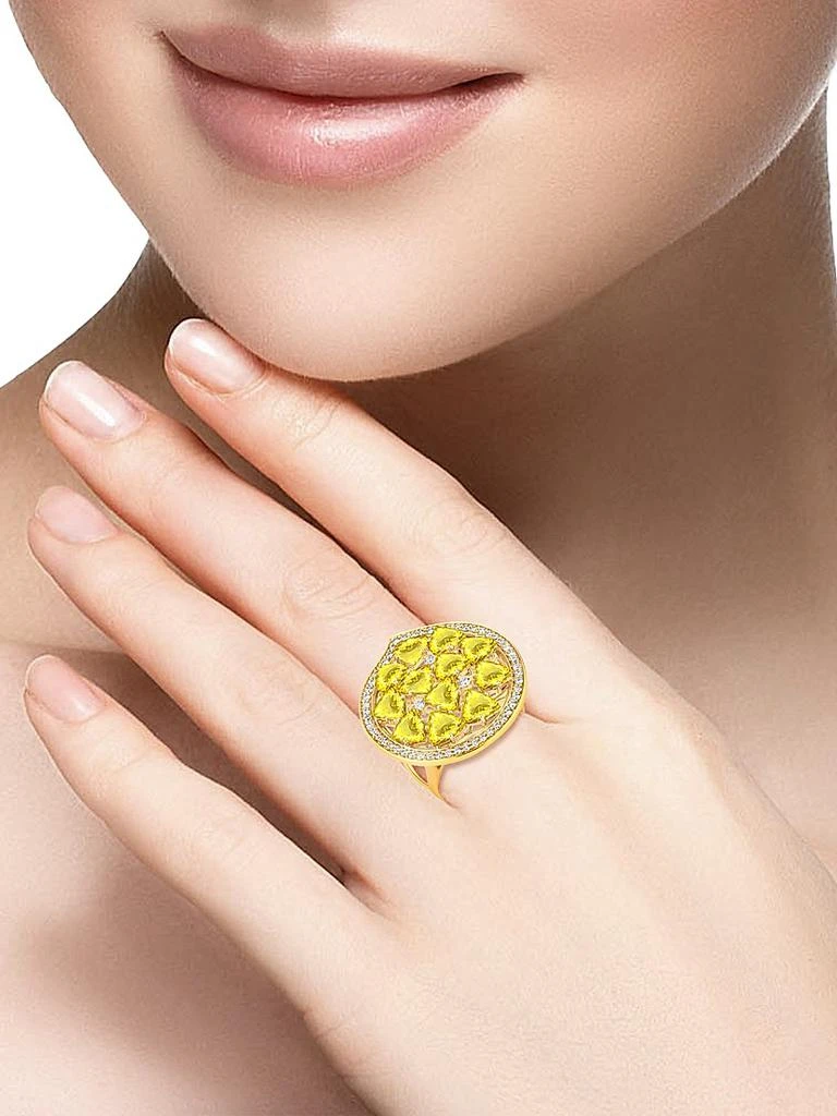 HUEB Mirage 18K Rose Gold, Yellow Citrine & 0.37 TCW Diamond Ring 2