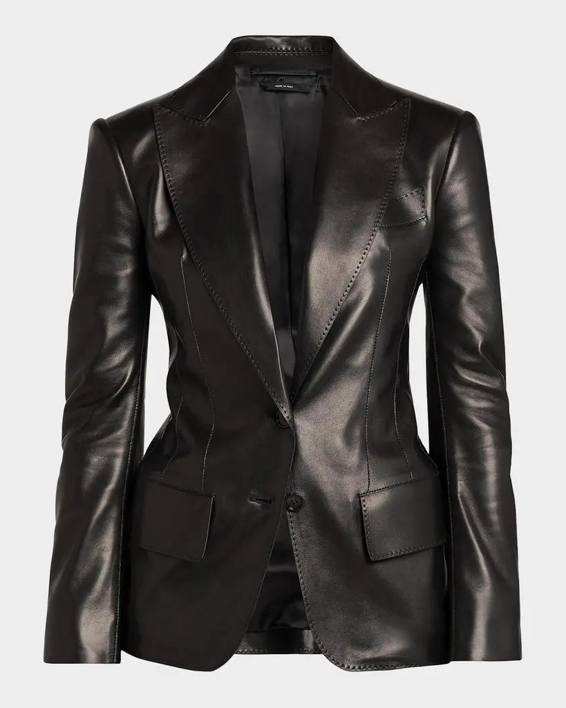 Tom Ford Leather Peak Lapel Jacket