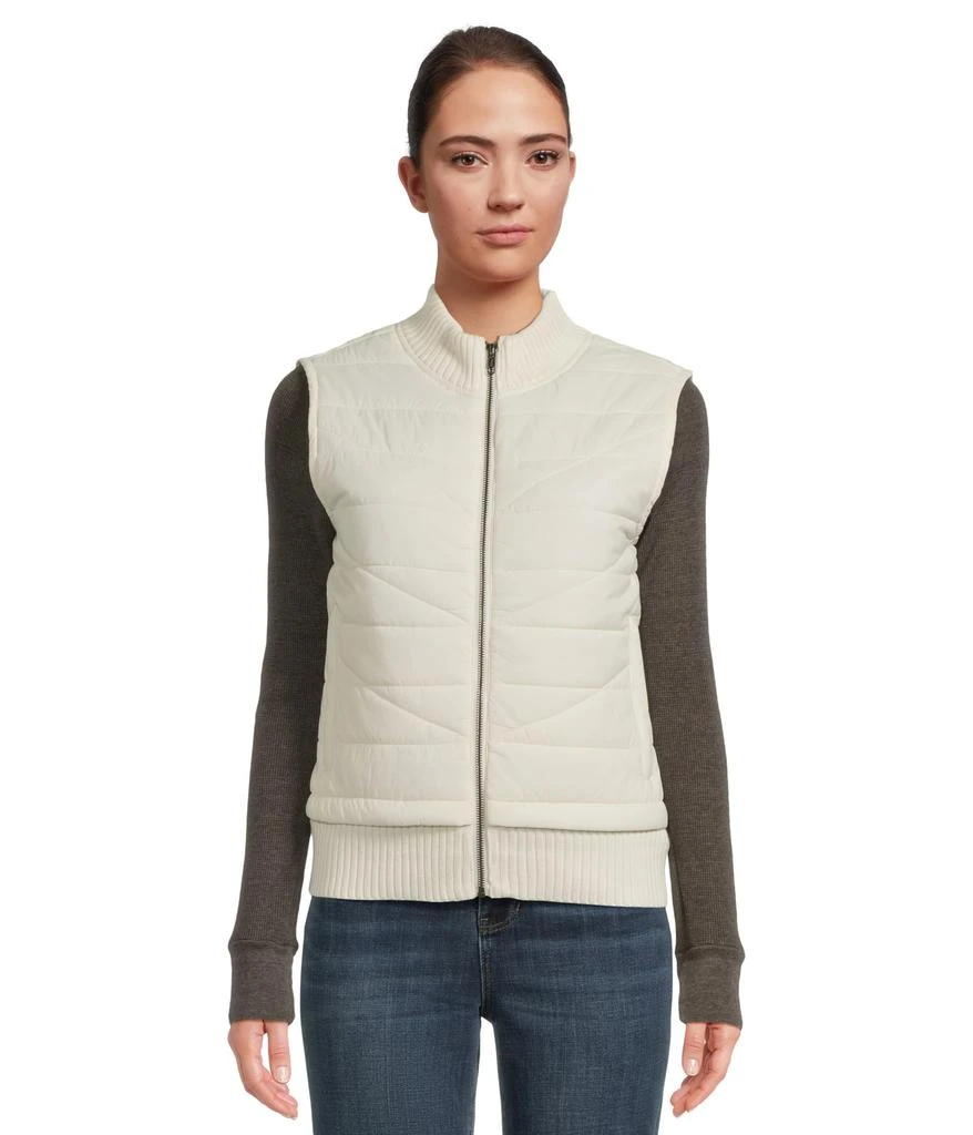 Liverpool Los Angeles Petite Sleeveless Quilted Front Full Zip Sweater Vest