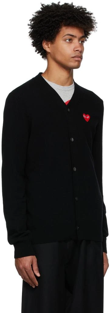 Comme des Garcons Black Wool Heart Patch Cardigan 2