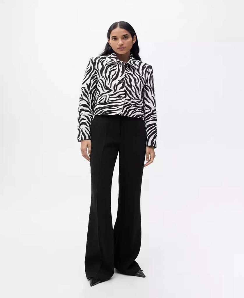 Mango Women's Buttons Detail Zebra-Print Jacket 1