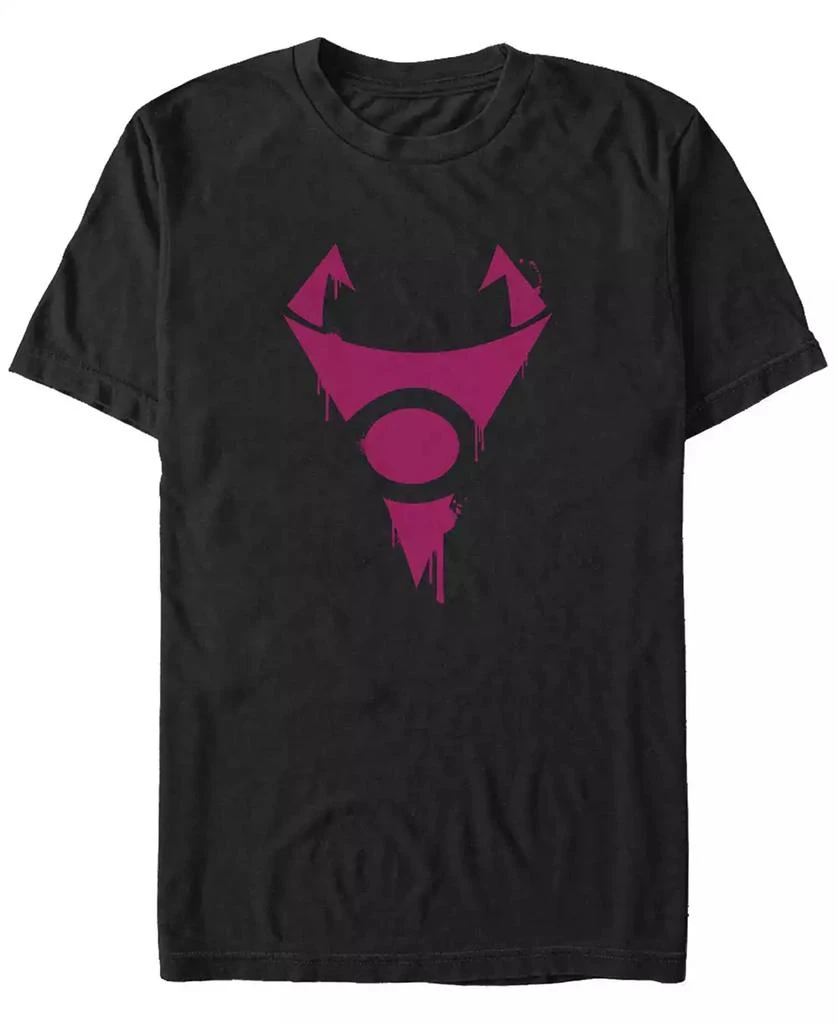 FIFTH SUN Men's Nickelodeon Invader Zim Irken Symbol Purple Spray Paint Stencil Short Sleeve T-Shirt 1