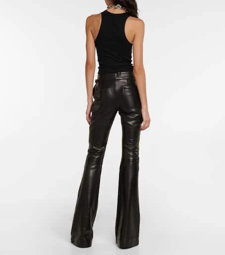 Tom Ford Mid-rise leather flared pants 3