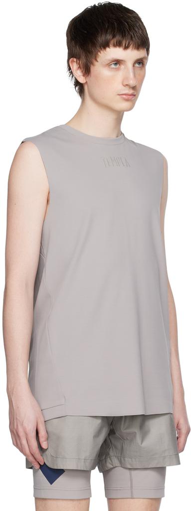 TEMPLA Gray Cross Back Tank Top