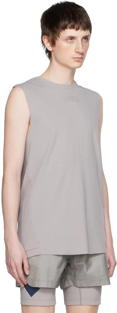 TEMPLA Gray Cross Back Tank Top 2