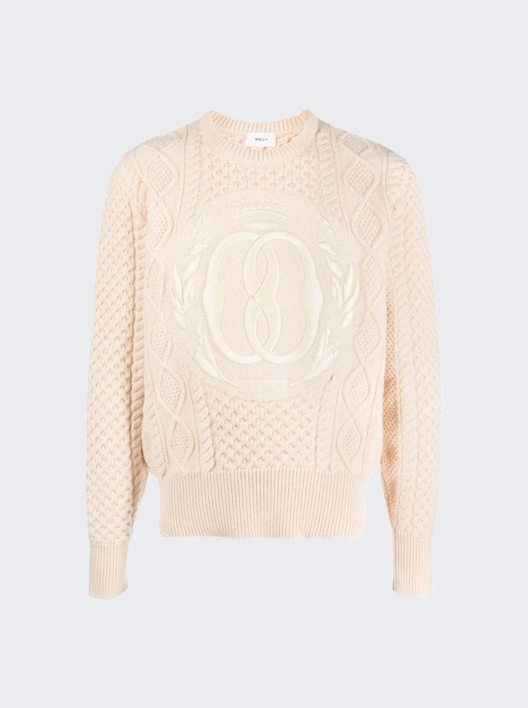 Bally Bally Knitted Wool Crewneck Sweater WHITE 1