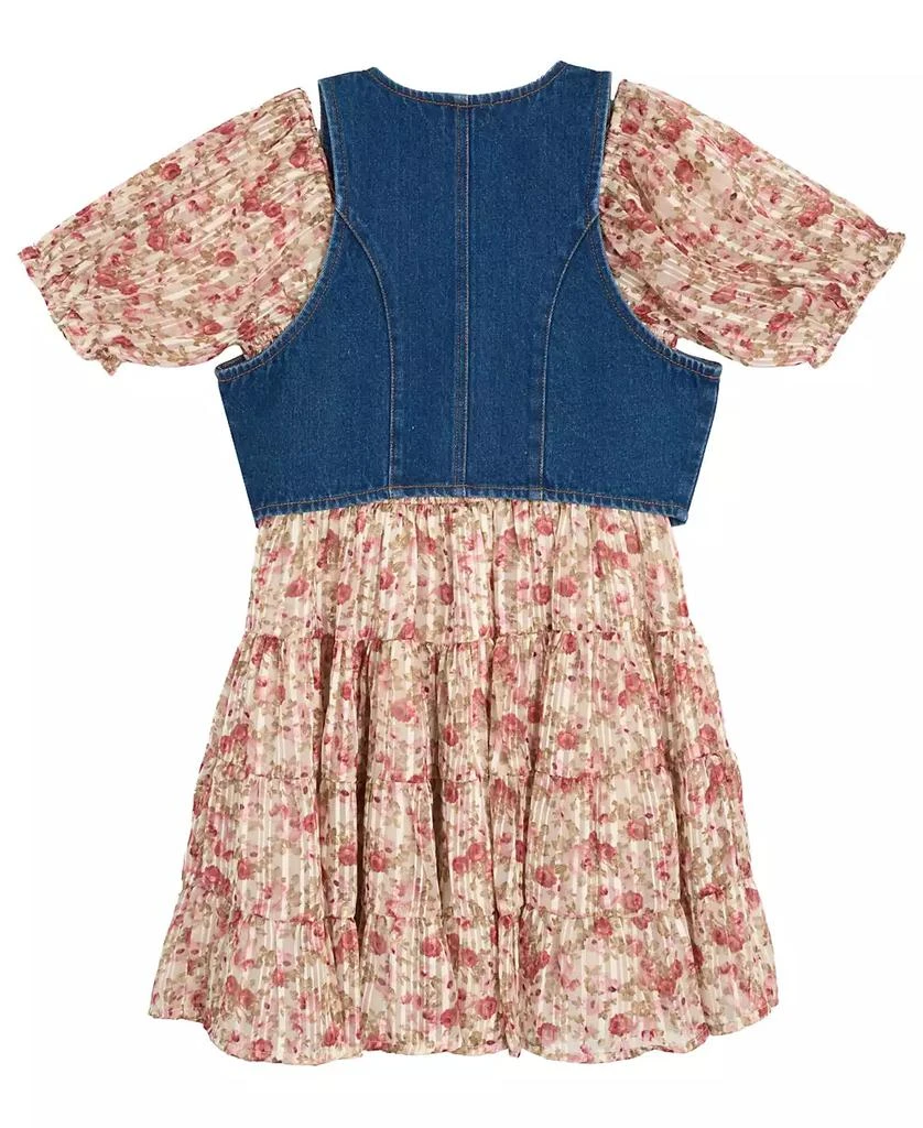 Rare Editions Big Girls 2-Piece Lurex Chiffon With Denim Vest and Dress Set 5