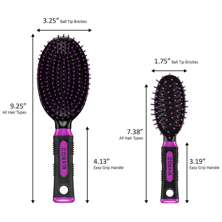 Conair Professional Cushion Hairbrush, 2pc Multi-Size Set 4