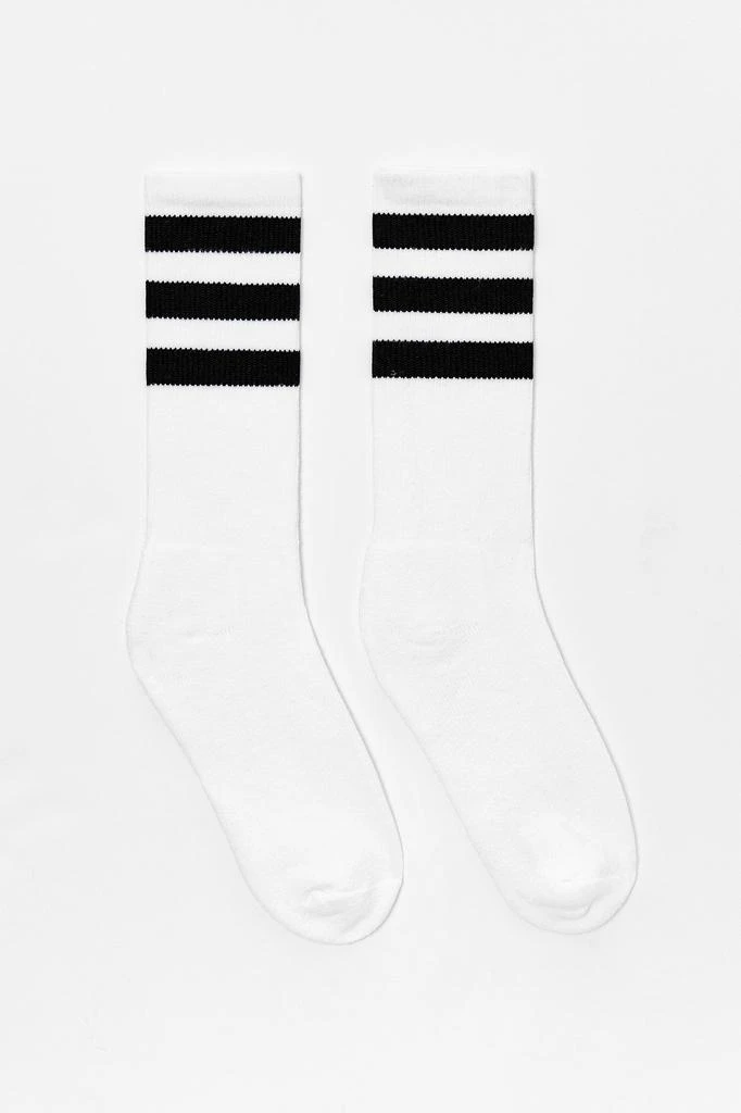 Los Angeles Apparel CALFSOCK - Unisex 3-Stripe Calf Sock 54