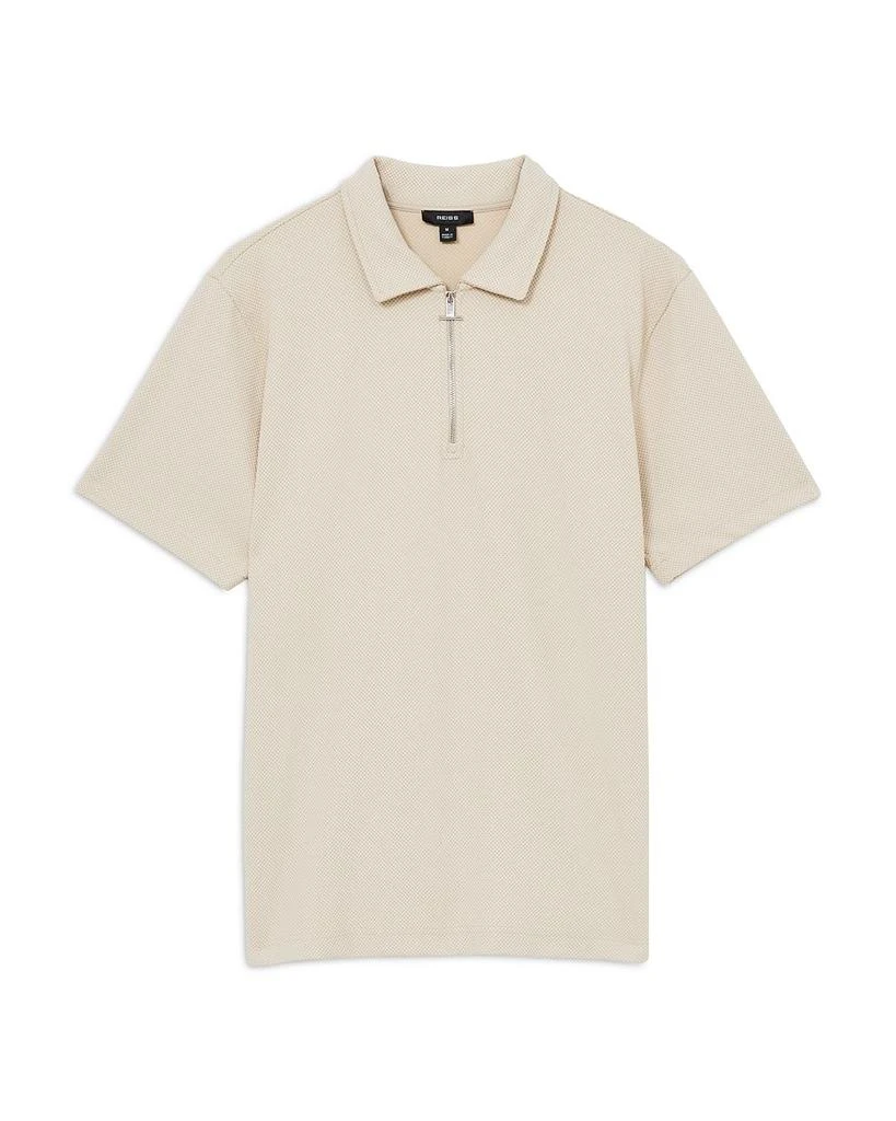 REISS Albany Regular Fit Textured Quarter Zip Polo Shirt 6