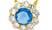 Rivka Friedman 18K Gold Clad Sterling Silver Blue Crystal Flower Necklace