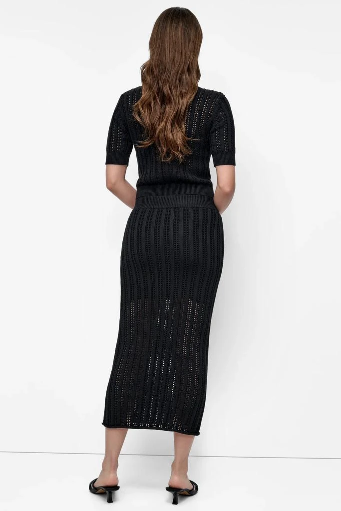 DKNY CABLE POINTELLE STITCH MIDI SKIRT 5
