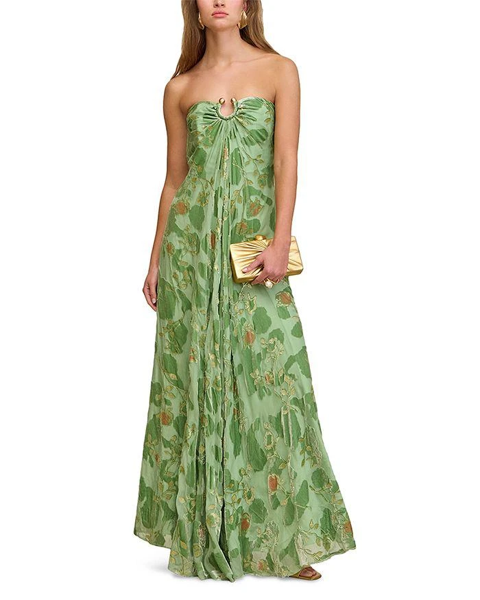 knee length dresses for ladies TE Amo Halterneck Open Back Midi Dress Forest Green main image 0