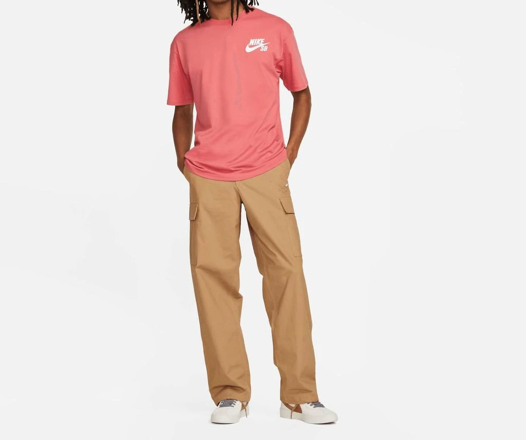 NIKE Men's Sb Logo Skate T-Shirt In Adobe/white 3