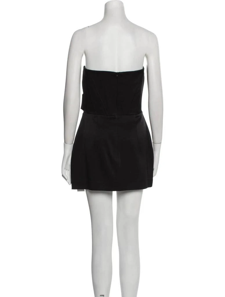 Alex Perry Satin Crepe Strapless Corset Drape Mini Dress In Black 5