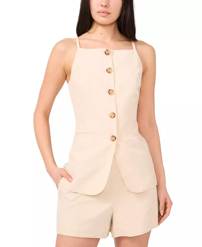 1. State Women's Square-Neck Button-Front Long Vest