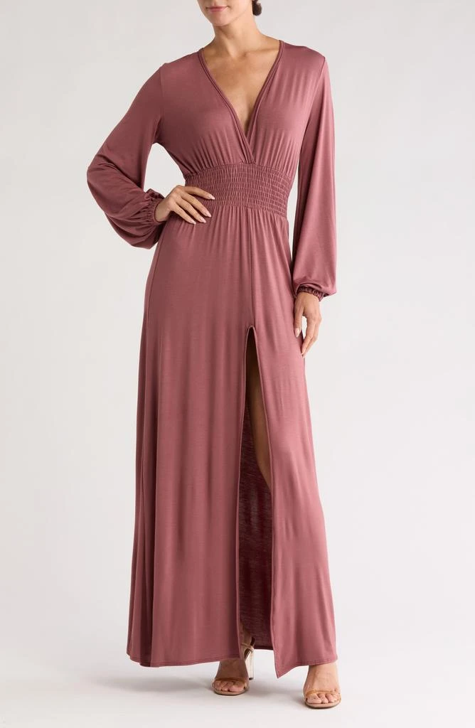 Plunge Neck Long Sleeve Maxi Dress  On Sale Now with Up to 67% Off |  Discover Exclusive Deals & Savings at BeyondStyle  Authentic GO COUTURE  women|clothing|female|dresses|dress with Limited-Time Discounts, Free