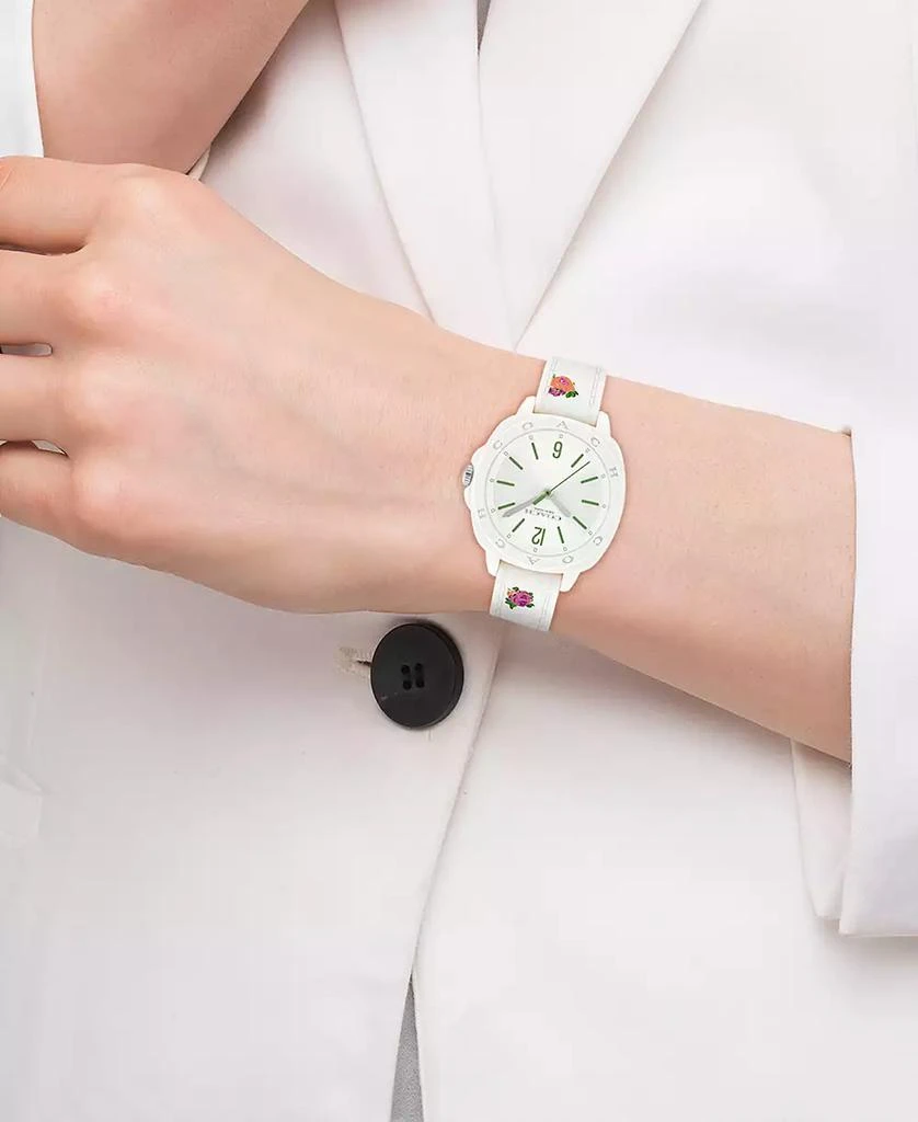 Coach Women
s Kitt Chalk Silicone Strap Watch, 35.4mm 4