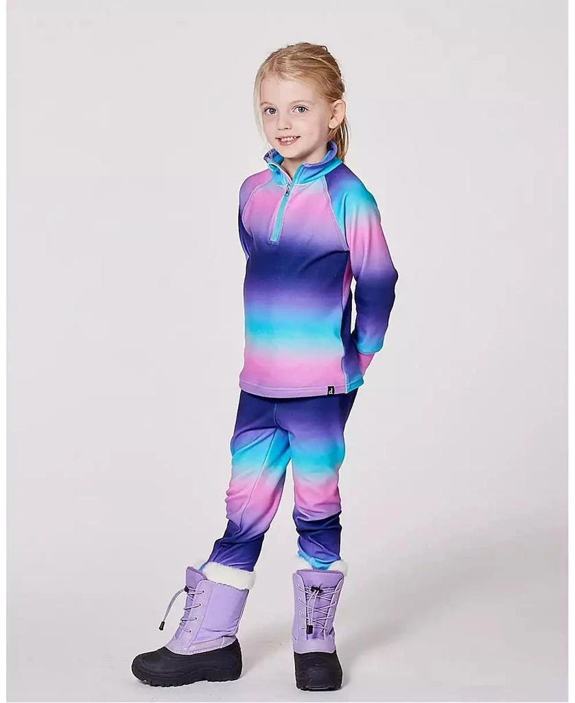 Deux par Deux Toddler Girls Two-Piece Thermal Underwear Set Purple Gradient - Toddler|Child 2