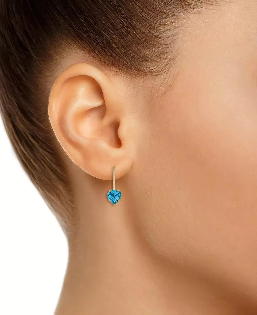 Macy's Gemstone Leverback Earrings in 10K Yellow Gold 2