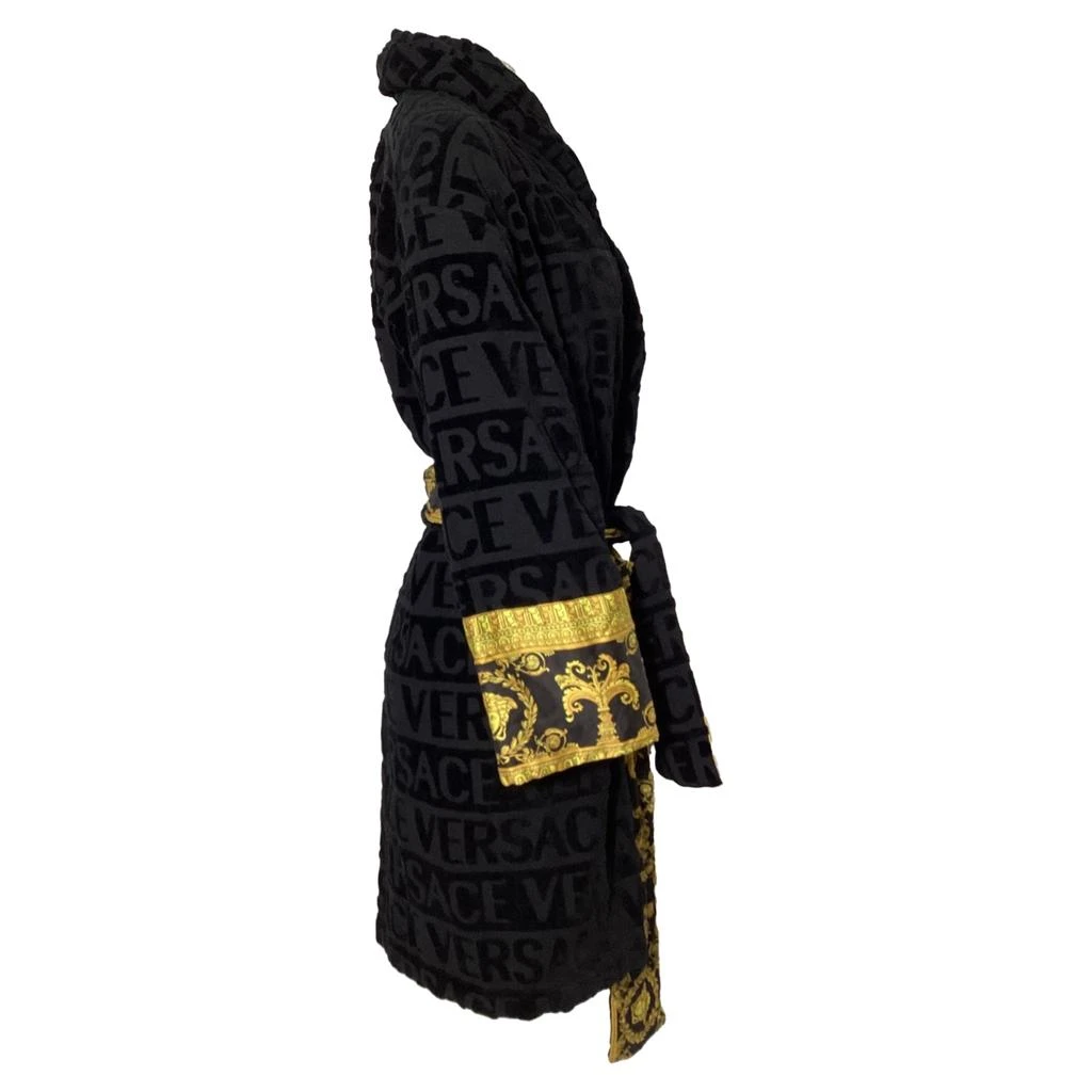 Versace I Love Baroque Bathrobe in Black Cotton 3