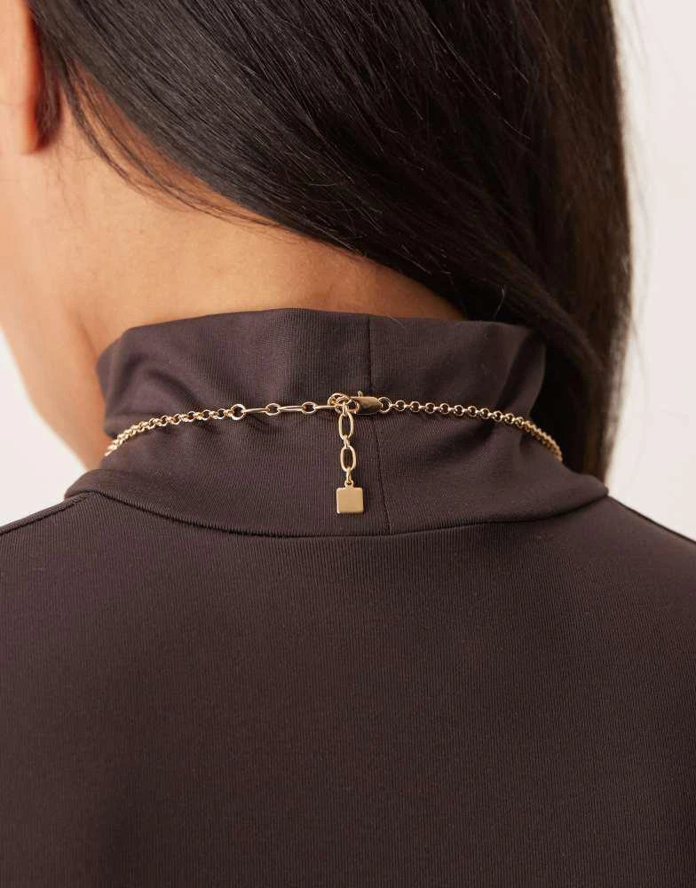 ASOS ASOS DESIGN statement necklace with molten pendant in gold tone 3