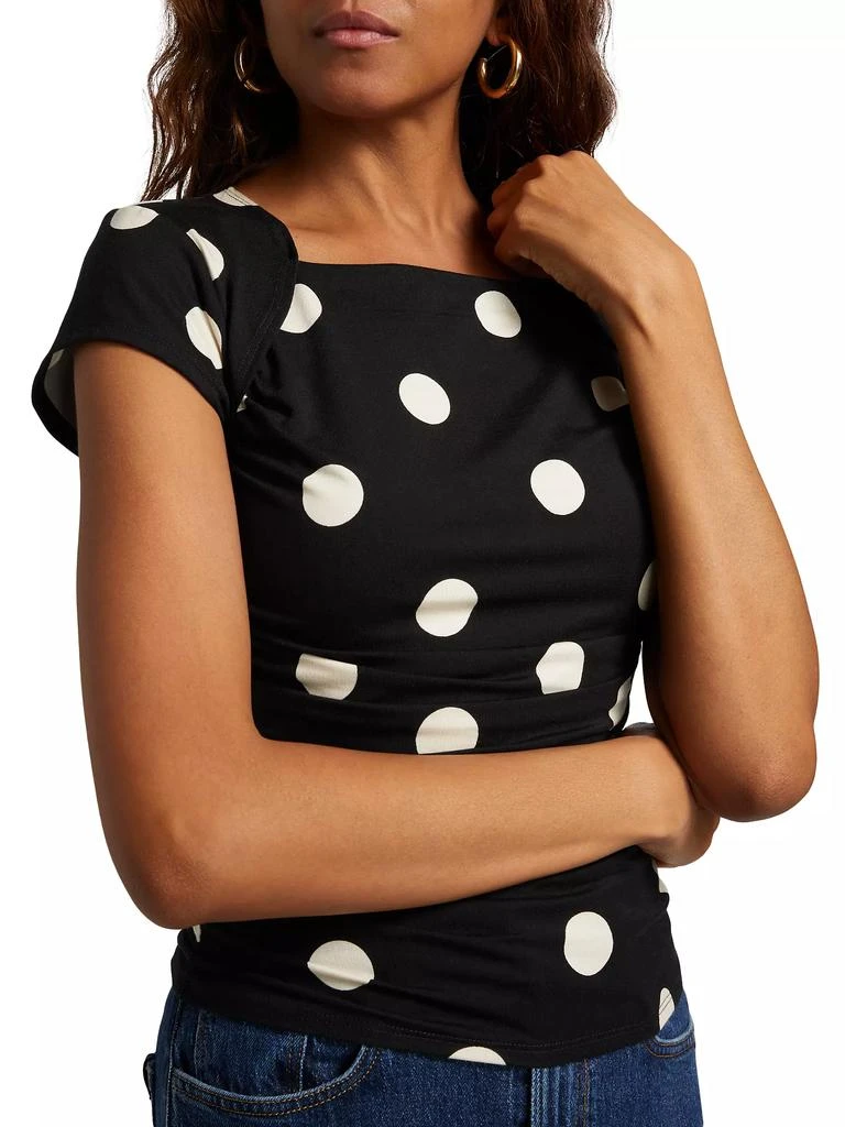 Reformation Addison Polka Dot Stretch Knit Top 6