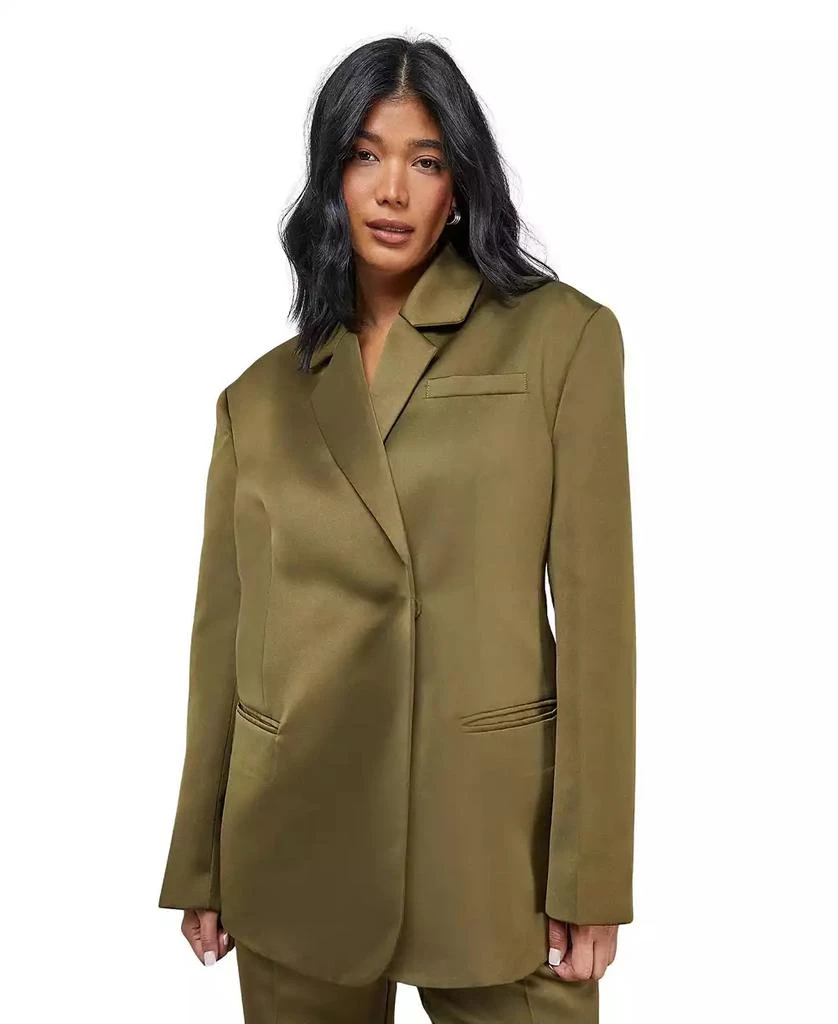 Warehouse Women's Premium Satin Oversized Blazer 1