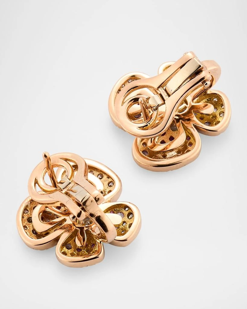 Miseno 18K Rose Gold Flower Earrings with Diamonds and Pink Sapphires 4