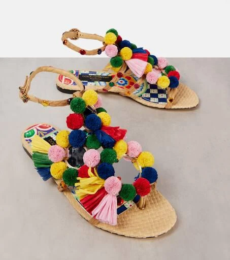 Dolce 
Gabbana Embellished raffia sandals 5