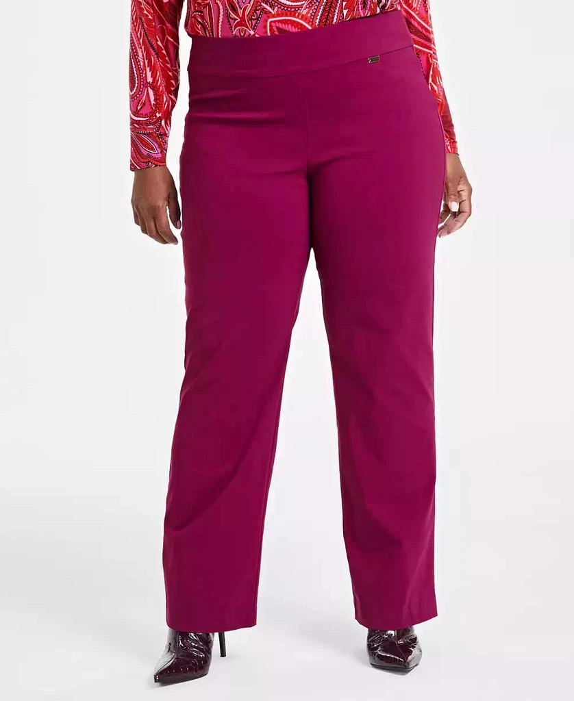 INC International Plus Size Mid-Rise Pull-On Straight-Leg Pants, Created for Macy's 3