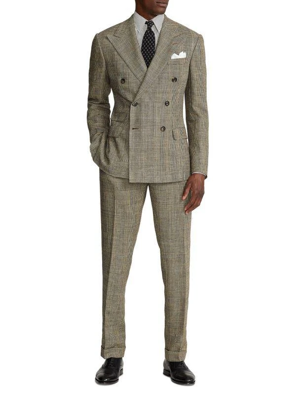 Ralph Lauren Silk-Linen Glen Plaid Double-Breasted Suit 1