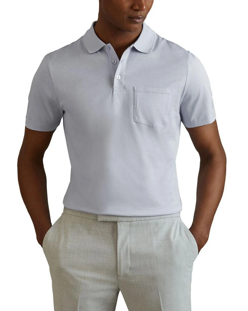 REISS Austin Mercerized Cotton Slim Fit Pocket Polo Shirt 1