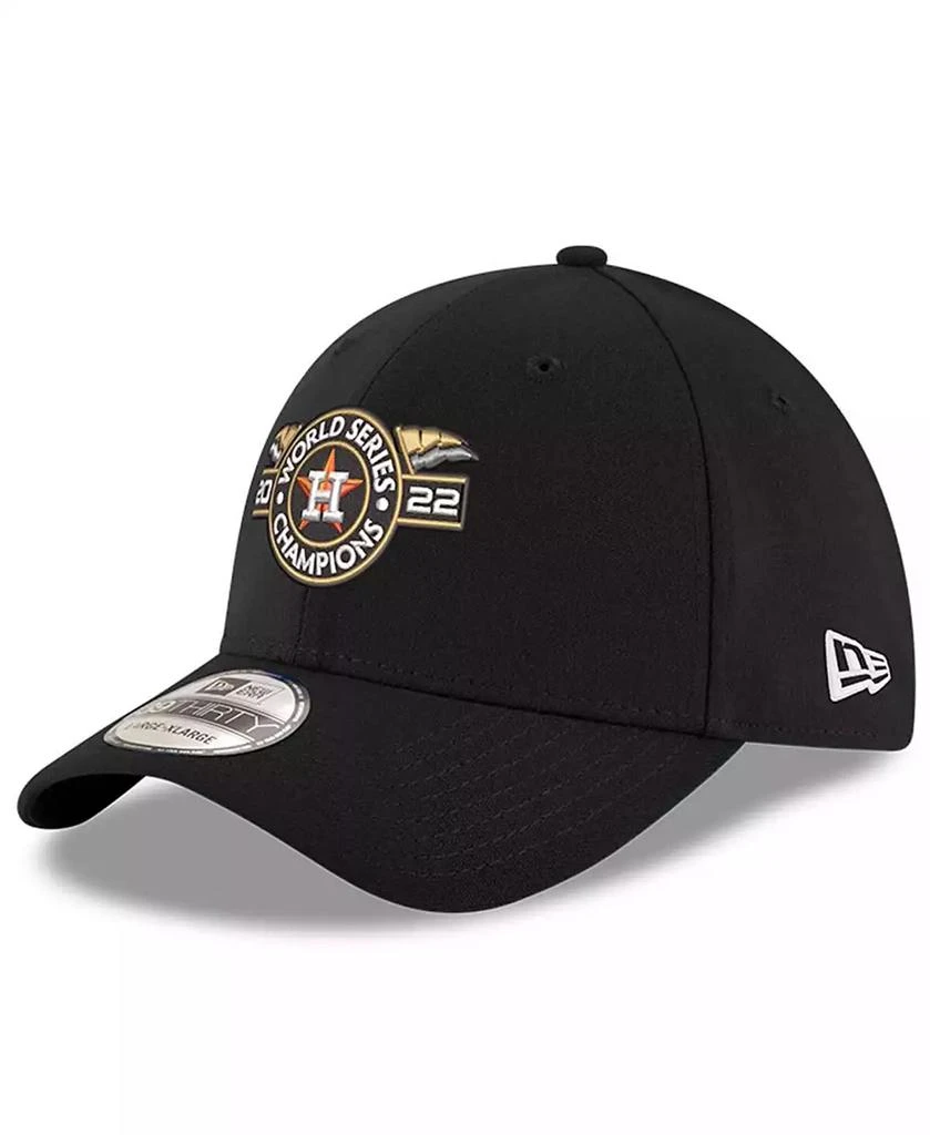 New Era Men's Black Houston Astros 2022 World Series Champions Locker Room Replica 39THIRTY Flex Hat 1