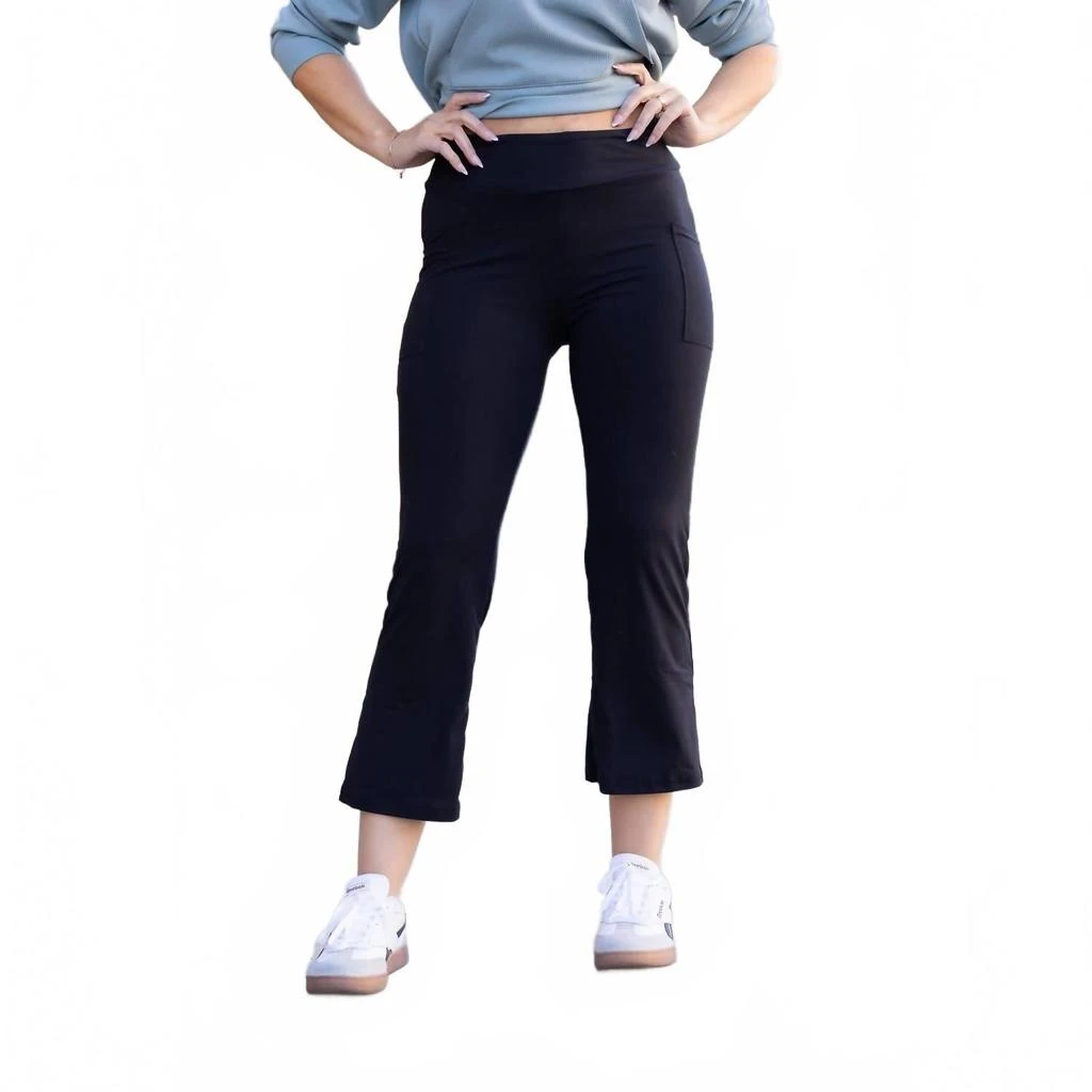 Julia Rose Delilah Kick Flare With Pockets Leggings In Black 4