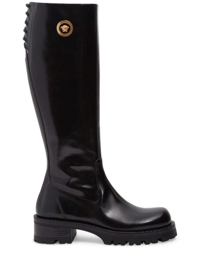 VERSACE 35mm Tall Leather Boots