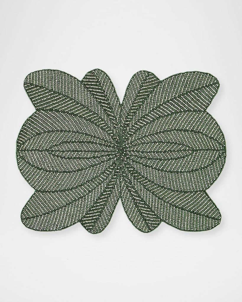 Nomi K Green Peacock Hand-Beaded Placemat