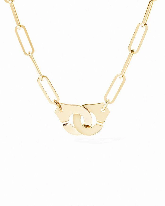 Dinh Van 18K Yellow Gold Menottes Dinh Van Handcuff Open Paperclip Link Chain Pendant Necklace, 16.54"