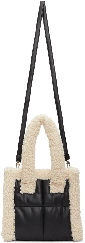 STAND STUDIO Black & Off-White Quilted Small Liz Tote 4
