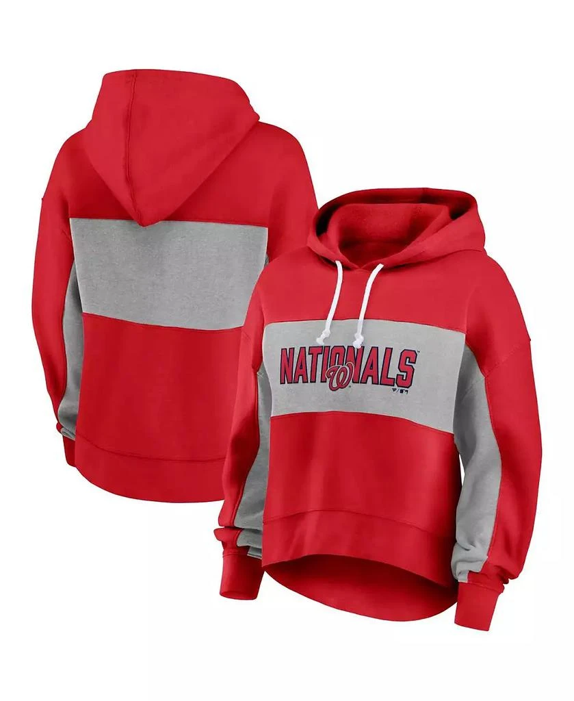 Fanatics Women
s Red Washington Nationals Filled Stat Sheet Pullover Hoodie