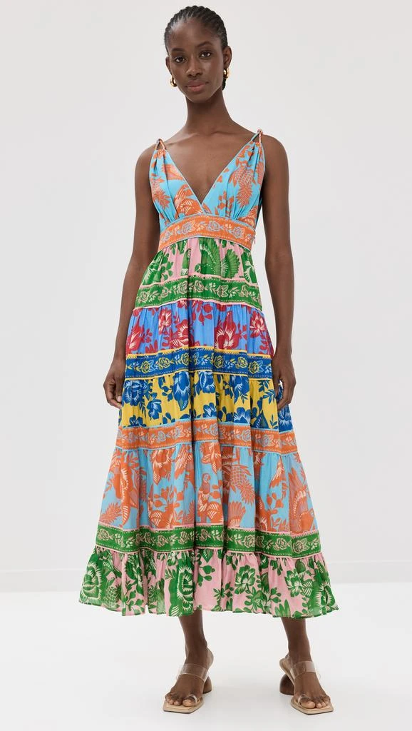 Farm Rio Lace Garden Mix Midi Dress 2