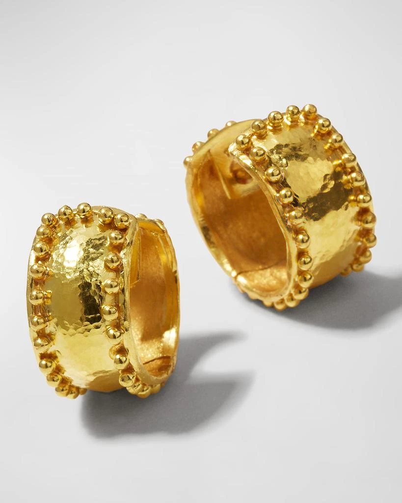 Elizabeth Locke 19K Yellow Gold Granulated Hoop Earrings 3