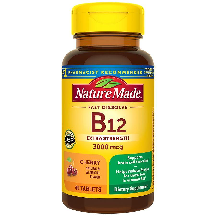 Nature Made Vitamin B12 Sublingual 3000 mcg Sugar Free Fast Dissolve Tablets