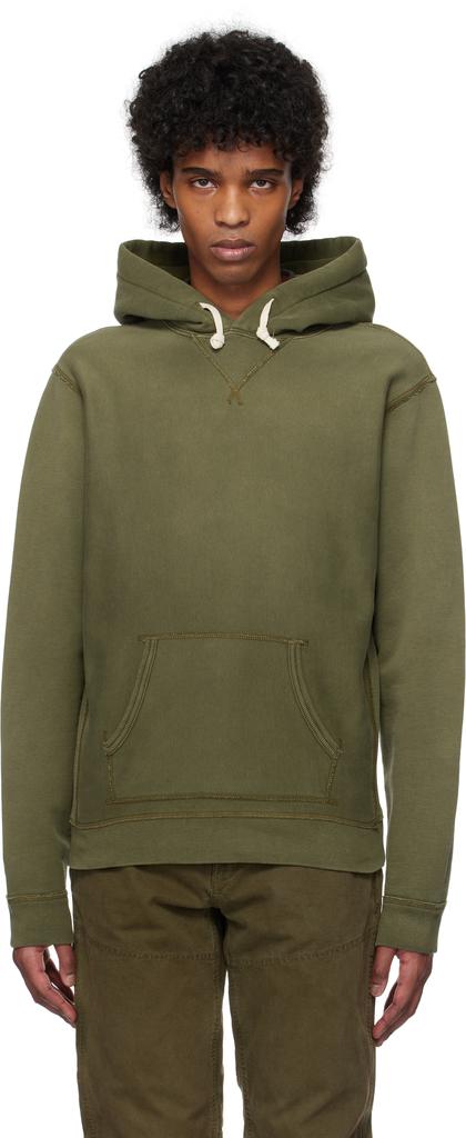 RRL Khaki Garment-Dyed Hoodie