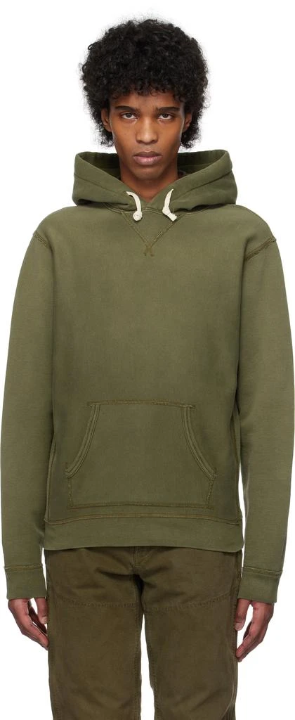 RRL Khaki Garment-Dyed Hoodie 1