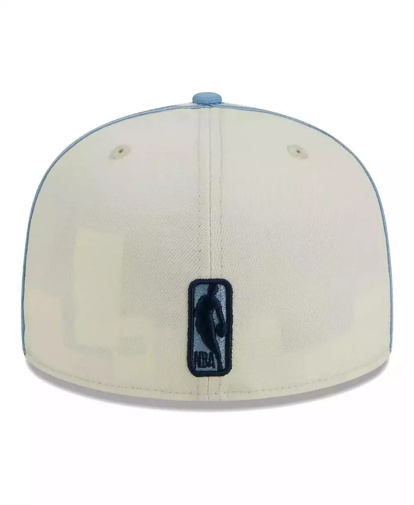 New Era Men's Cream, Light Blue Memphis Grizzlies Piping 2-Tone 59FIFTY Fitted Hat 4